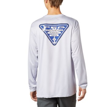Columbia Muške Majice S Kapuljačom - PFG Terminal Tackle State Triangle Long Sleeve Sive | DVRP-7328